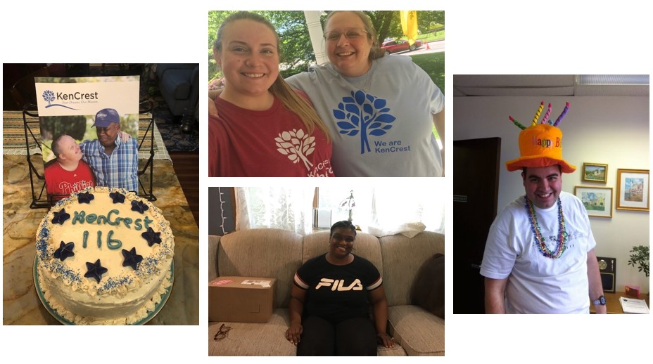 Collage of four photos celebrating KenCrest's 116th Birthday Celebration